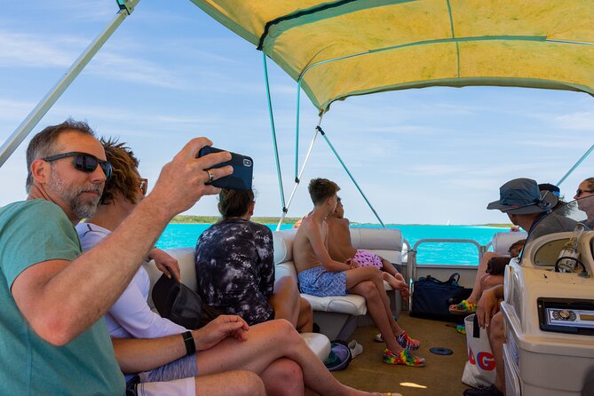 3 hr Pontoon Tour with access to Beach Club and Free Kayaks - Swimming in warm, clear water