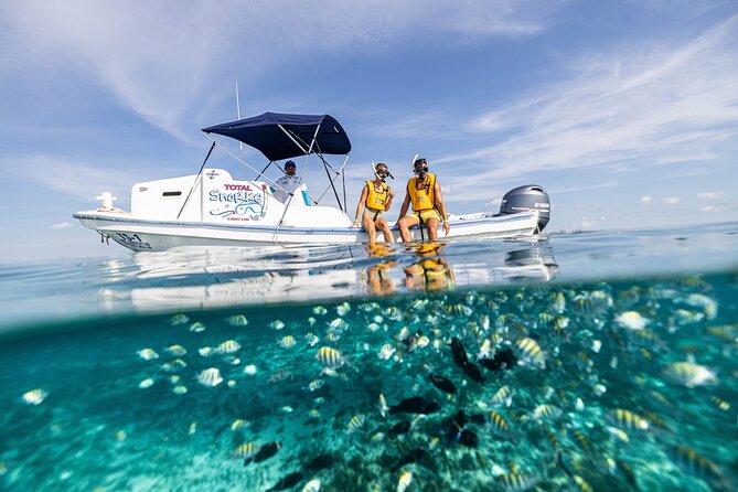 5-in-1 Cancun Snorkeling: Turtles, Reef, Musa, Shipwreck, Cenote - Getting comfortable in the water before the boat heads out