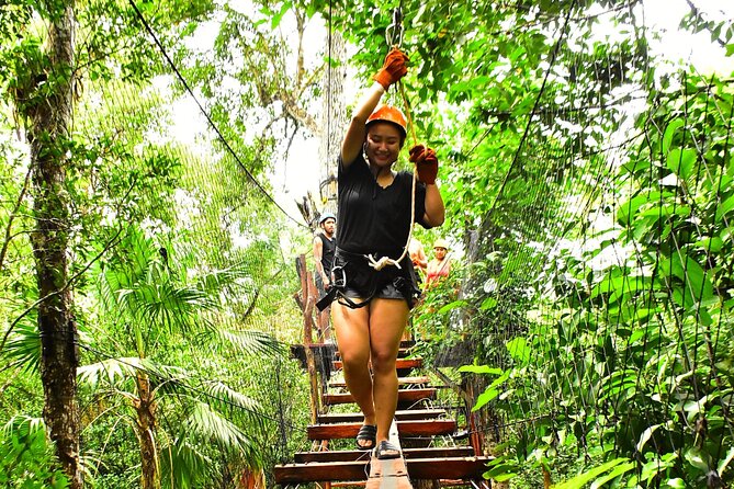 ATV Adventure, Interactive Bridges, Ziplines, Cenote and Lunch - Three ziplines and the hanging bridges