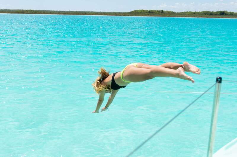 Bacalar: Group Sailing Trip with Swimming and Drinks - Pirate Canal, clear water, and a proper swim