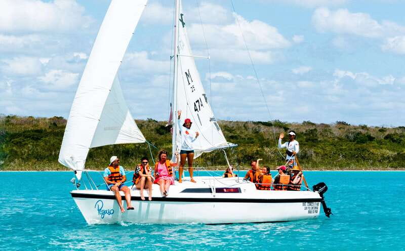 Bacalar: Group Sailing Trip with Swimming and Drinks - Cenote Negro and the lagoon’s older life