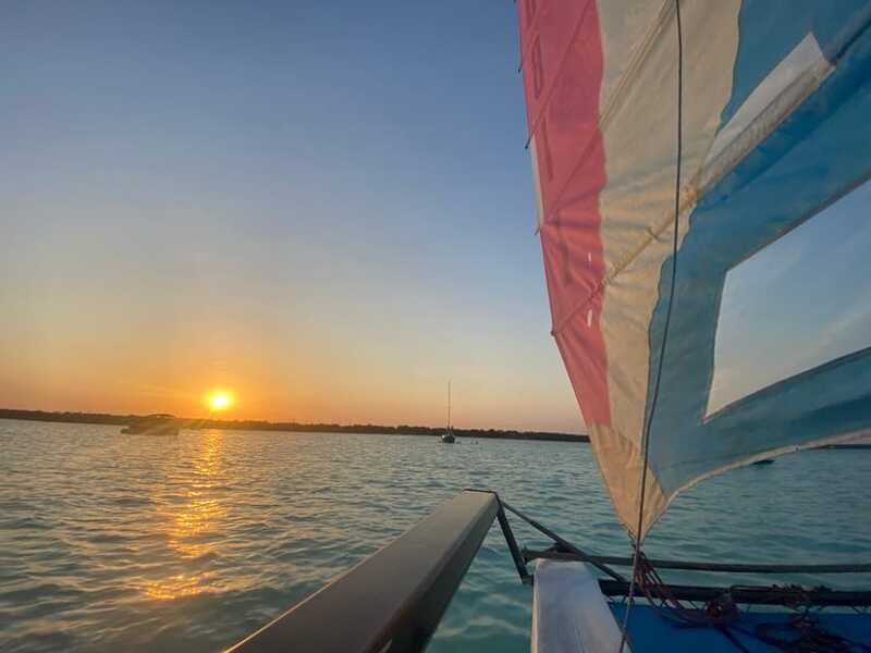 Bacalar: Sail Away with a Hobie Cat Catamaran - Cenote Esmeralda and the Changing Blues