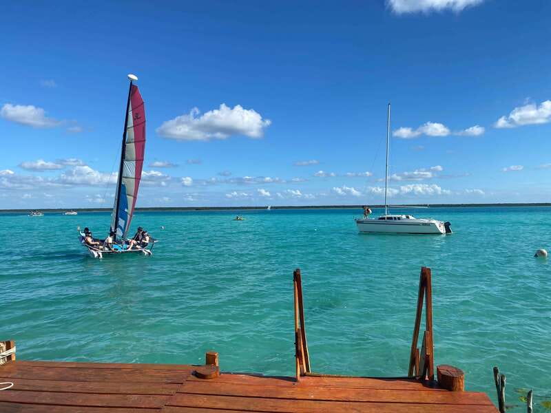 Bacalar: Sail Away with a Hobie Cat Catamaran - Cenote Negro, the First Stop on the Water