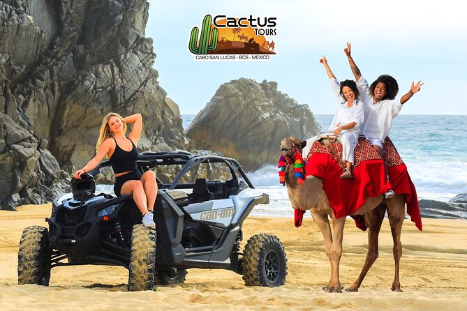 Beach CAN-AM SXS X3 and Camel Ride in Cabo - One hour in a shared Can-Am SXS