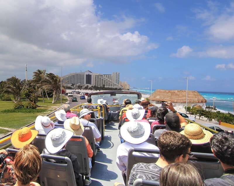 Cancun: Hop-On-Hop-Off Sightseeing Bus Tour - Playa Delfines and the famous Cancun sign