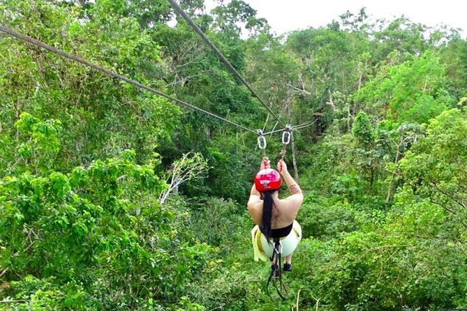 Family ATV Cenote Five Zip Lines Photos Taco Lunch Tequila Taste - A six-hour jungle day from Cancun