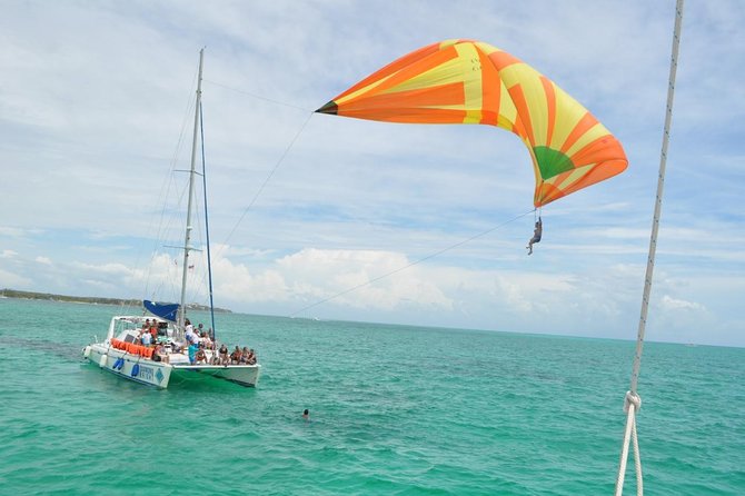 Full-Day Luxurious Catamaran Adventure - Cancún to Isla Mujeres - Leaving Puerto Juarez on a 45-foot catamaran
