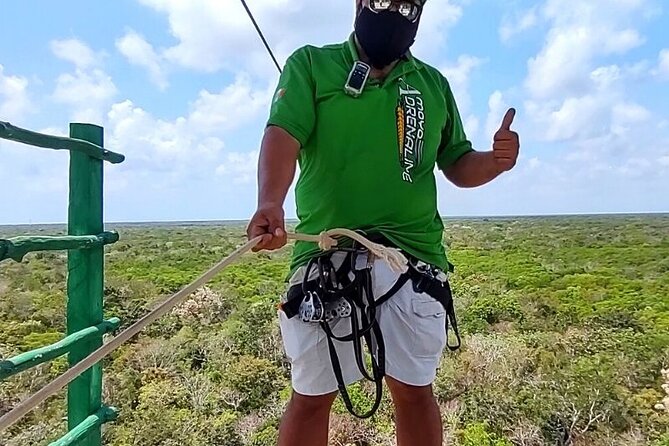 Half-day Adventure: Cenote + Ziplining + ATV Tour - Climbing toward the zipline circuit