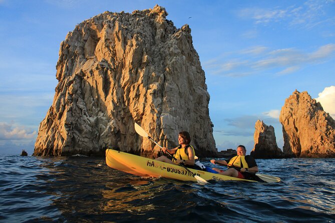 Kayak Expedition to the Arch of Cabo San Lucas, Lovers Beach & Snorkel - Pelican Rock snorkeling in a busy marine area