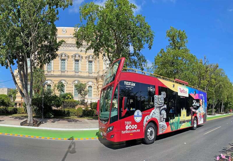 Mérida: Panoramic Sightseeing Tour Bus Ticket with 2 Routes - Starting at the cathedral and Calle 60