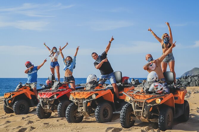 Migriño Beach and Desert ATV Tour in Cabo - Getting suited up and learning the ATV