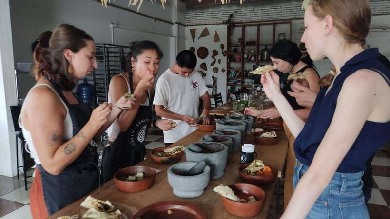 Oaxaca: Oaxacan Mole Workshop with a Traditional Cook - The shared meal and mezcal