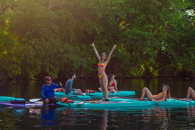 Paddleboarding and/or kayaking tour at sunrise in the lagoon of Bacalar - The route to Cenote de la Bruja