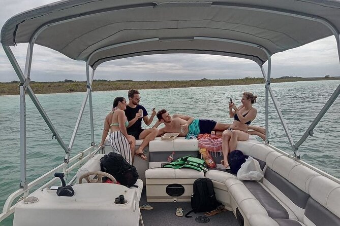 Pontoon Tour - Visit the Pirate Channel, Cenotes and Islands. - Cruising past the Black, Emerald, and Cocalitos cenotes