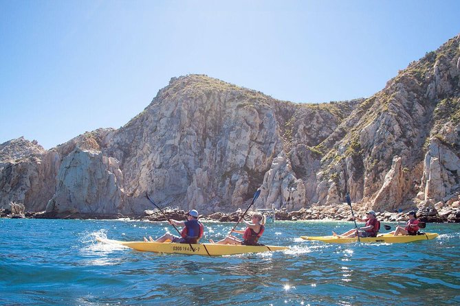 Private Los Cabos Arch & Playa del Amor tour by Glass bottom kayak - Lover’s Beach from the water