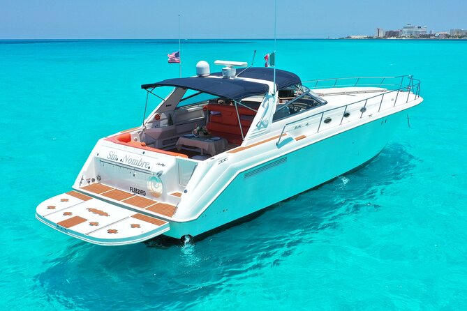 Private Luxury Yacht 55FT Rental in Cancun - The four-hour trip adds snorkeling and Playa Norte