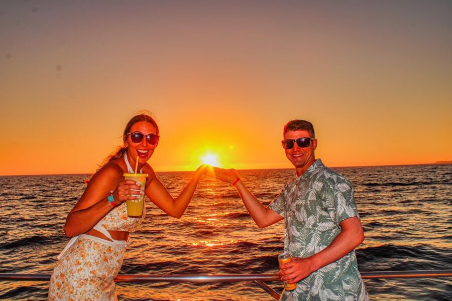 Puerto Vallarta: Mega Yacht Whale Watching Sunset Cruise - The sunset over Puerto Vallarta
