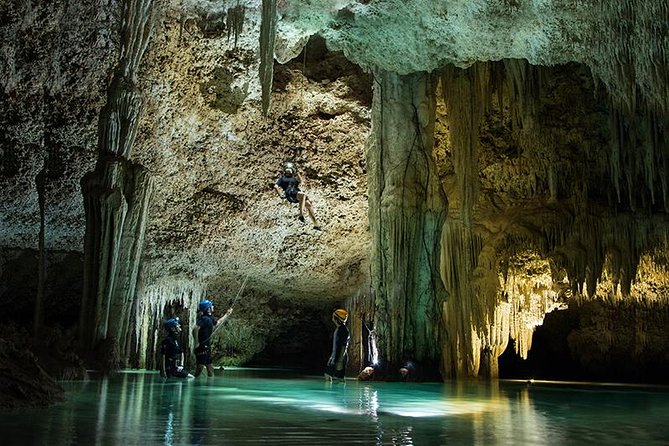Rio Secreto Plus: Classic Tour, Bycicle, Rappel & Ziplines - Lunch, water, and the photo decision