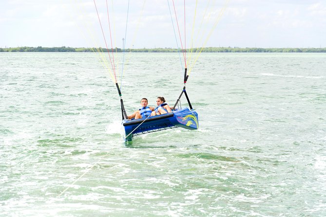Skyrider Parasailing Tour with Panoramic View of Cancun - Takeoff, flight, and landing