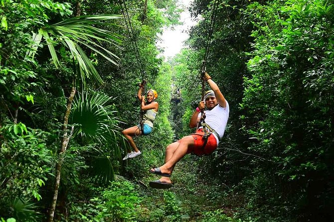 Snorkel, ATV, Zipline and Cenote Adventure from Cancun - Swimming in a limestone cenote