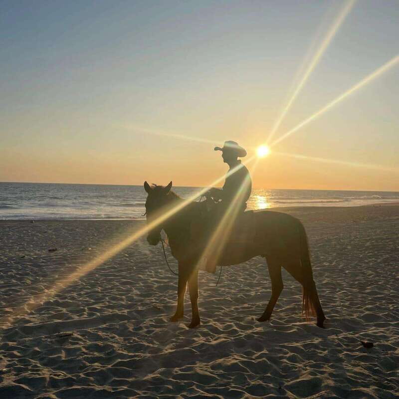Sunset by Horse on the Beach - Reaching the beach before sunset